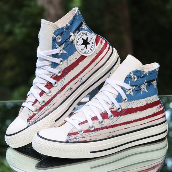 Converse Chuck Taylor All-Star Hi USA Flag Men’s Size 6.5 - Picture 3 of 13